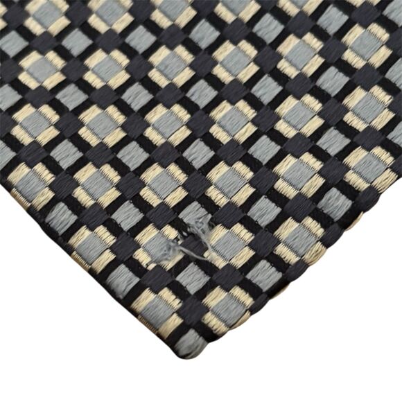 Gianfranco Ferre Silk Tie Blue Silver Geometric Square Pattern Made in Italy - Picture 9 of 10